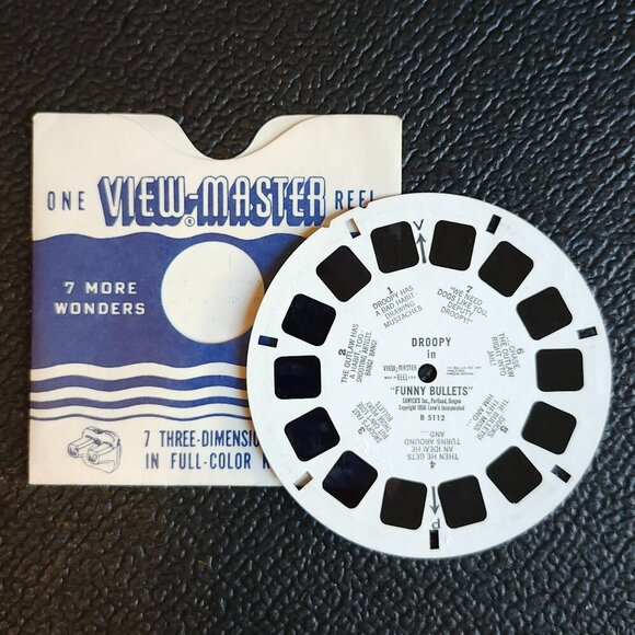 VINTAGE DROOPY Dog View Master Reel 1956 Droopy in "Funny Bullets" - Picture 1 of 4